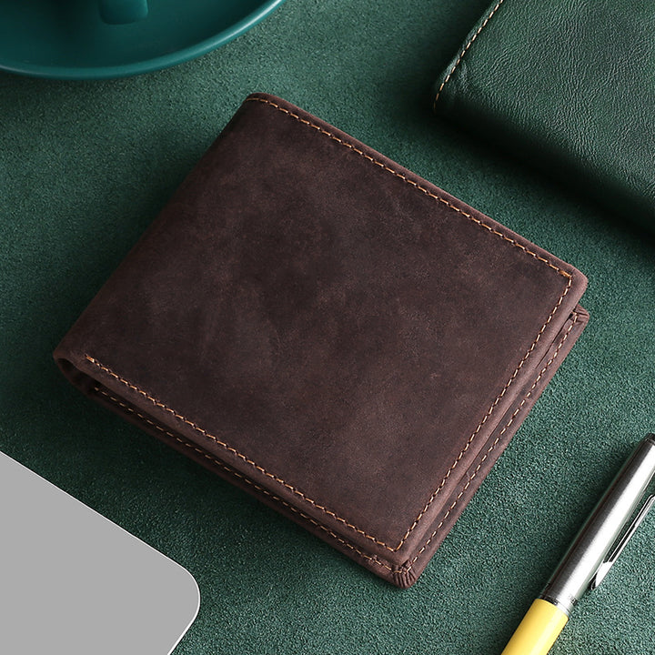 Premium Leather Bi-Fold Coin Wallet