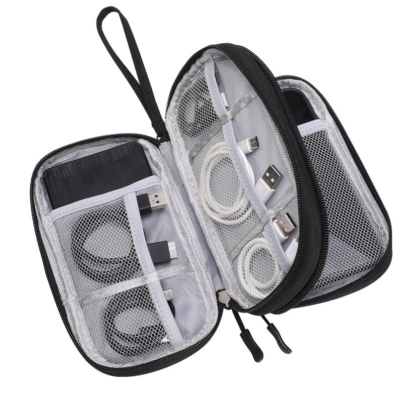 Tech Accessory Organizer Pouch with Mesh Compartments and Elastic Cable Loops Bowlift