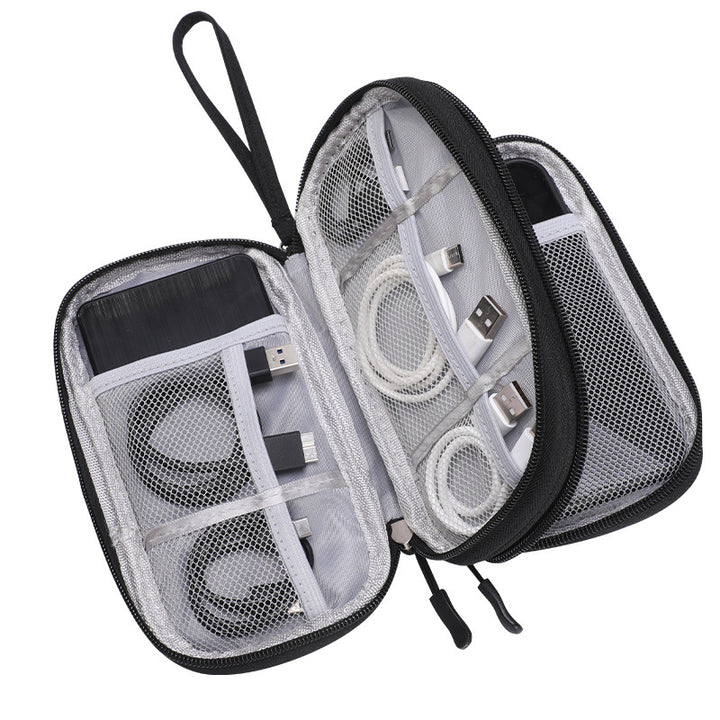 Tech Accessory Organizer Pouch with Mesh Compartments and Elastic Cable Loops Bowlift