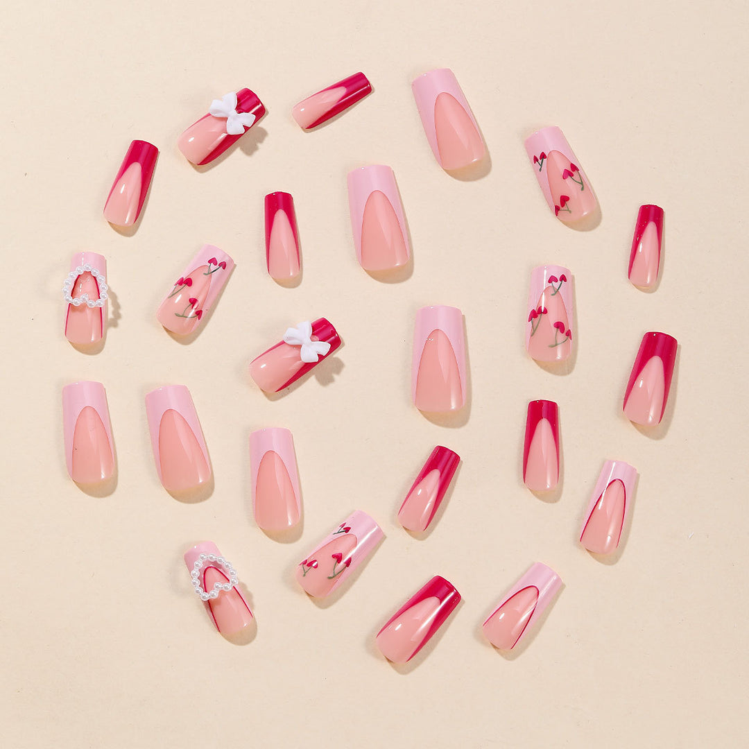 Decorative 3D Heart Nail Art Extensions Bowlift
