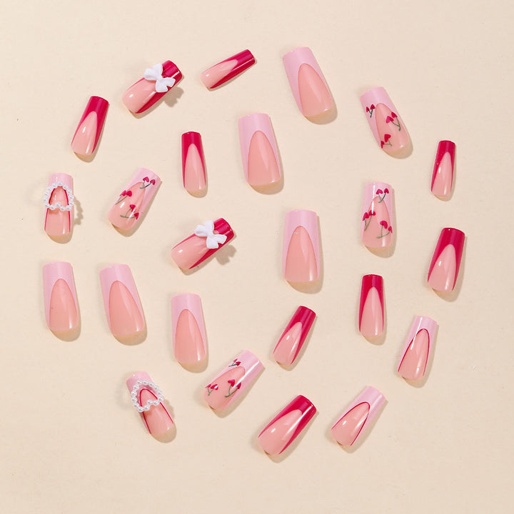 Decorative 3D Heart Nail Art Extensions Bowlift