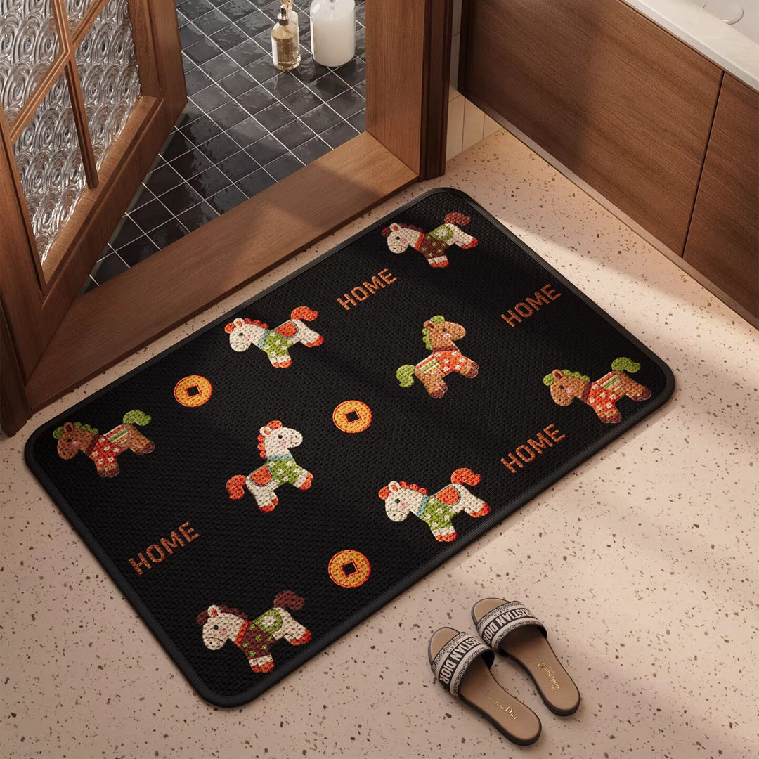 Welcome Mat with Cute Dog Design