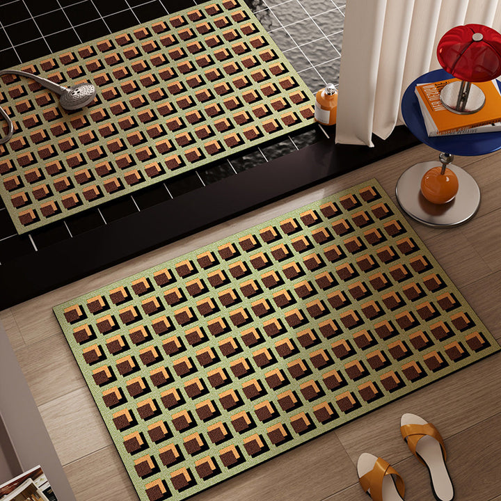 Geometric Pattern Non-Slip Bath Mat