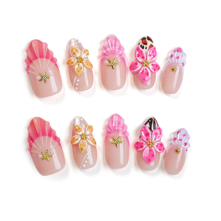 Creative nail art set with blooming floral elements Bowlift