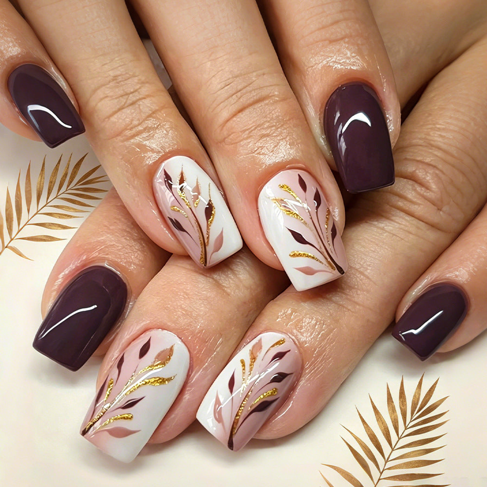 Elegant Botanical Nail Art Press-On Set Bowlift