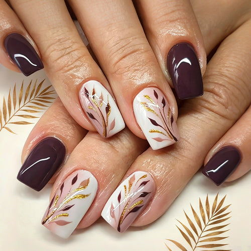 Elegant Botanical Nail Art Press-On Set Bowlift