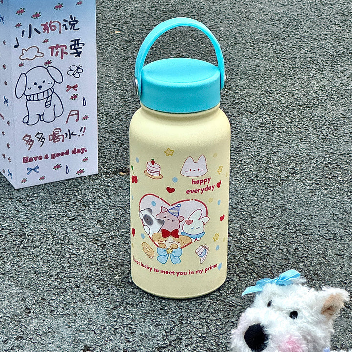 Women’s insulated drinking bottle with funny cat design Bowlift