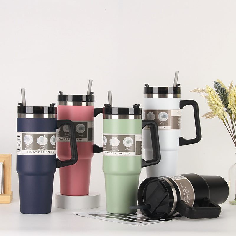 Ladies Insulated Portable Drinking Cup with Straw Bowlift