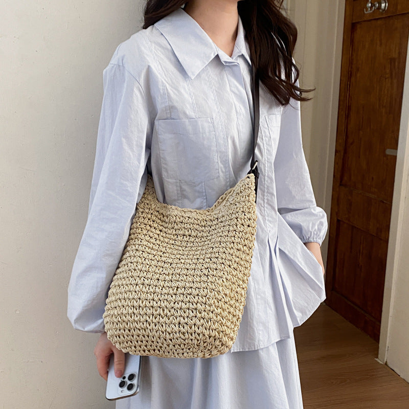 Woven Material Handbag Bowlift