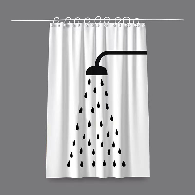 Artistic Cat-Themed Shower Curtain Bowlift