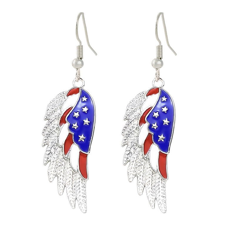 Women nan enamel horseshoe earrings with star motif and fishhook closure Bowlift