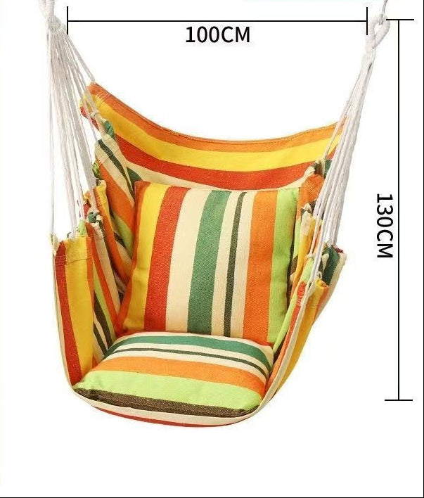 Hanging hammock chair with reinforced cotton canvas and integrated arm pockets Bowlift