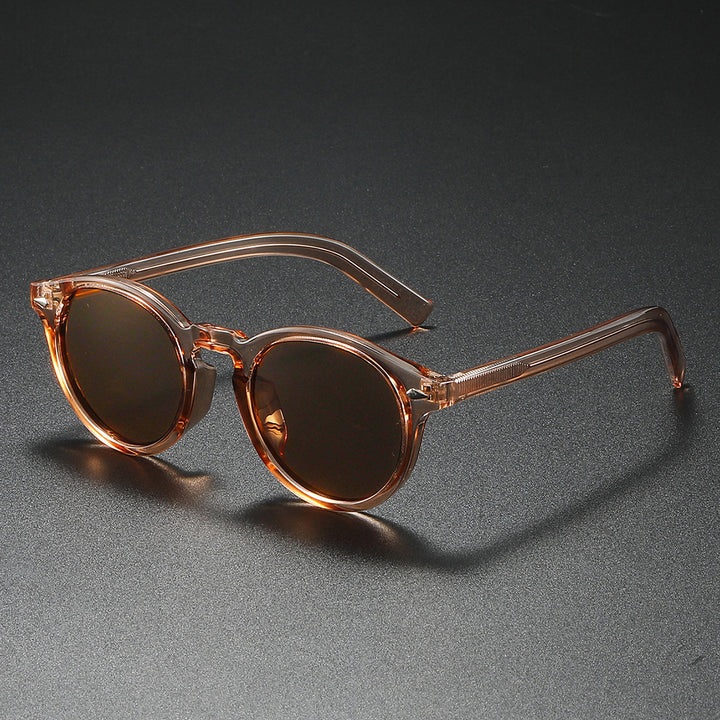 Ladies Round Sunglasses with Transparent Frame and Reflective Lenses Bowlift