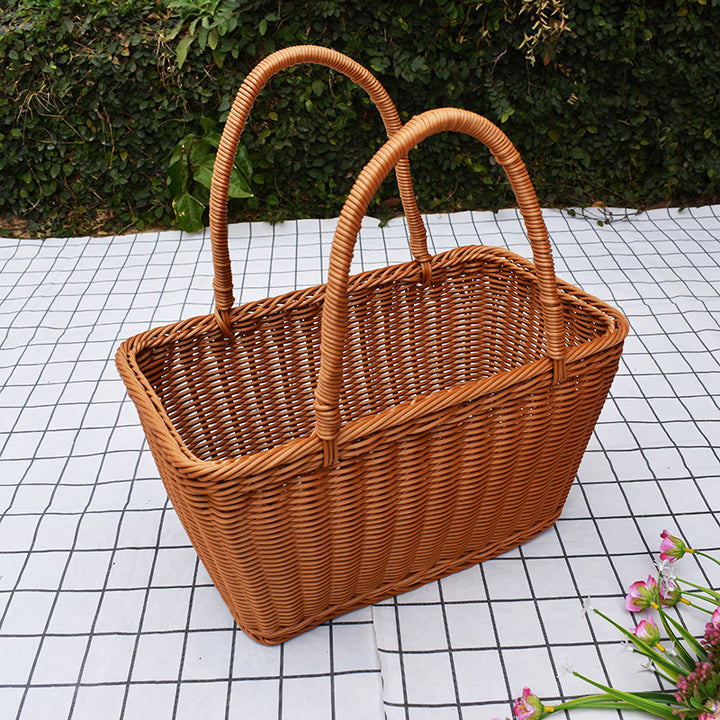 Stylish Handwoven Storage Basket with Twin Handles Bowlift