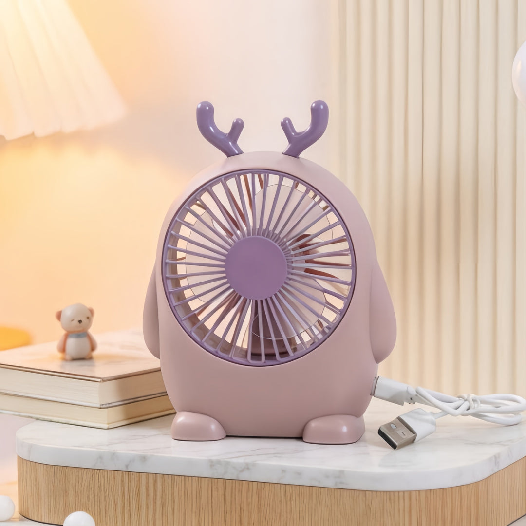 Ladies handheld fan with cute animal design Bowlift