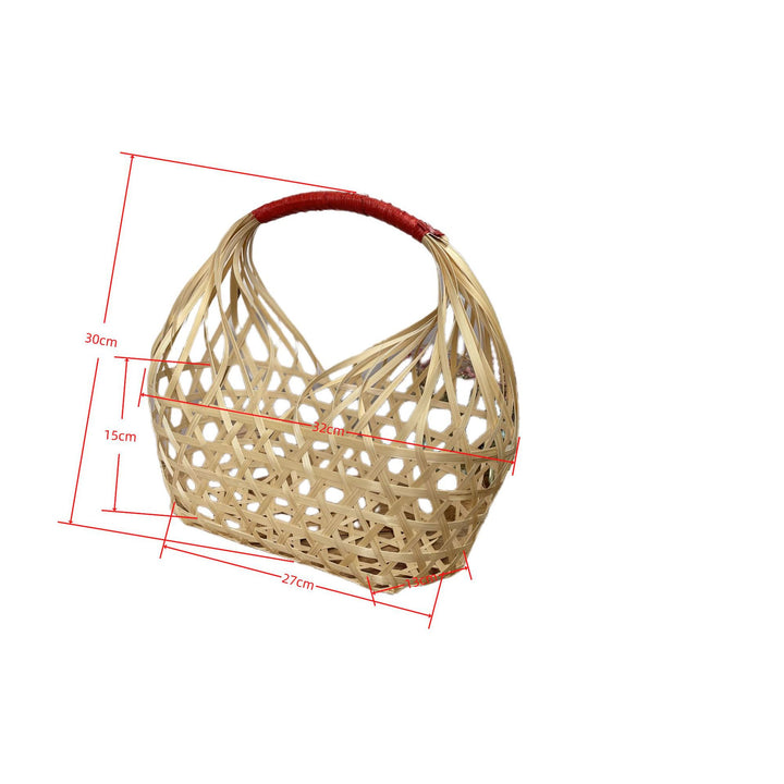Ladies Handwoven Shopping Basket with Stylish Handle Bowlift
