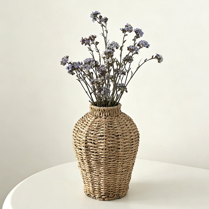 Decorative basket vase made of woven natural material Bowlift