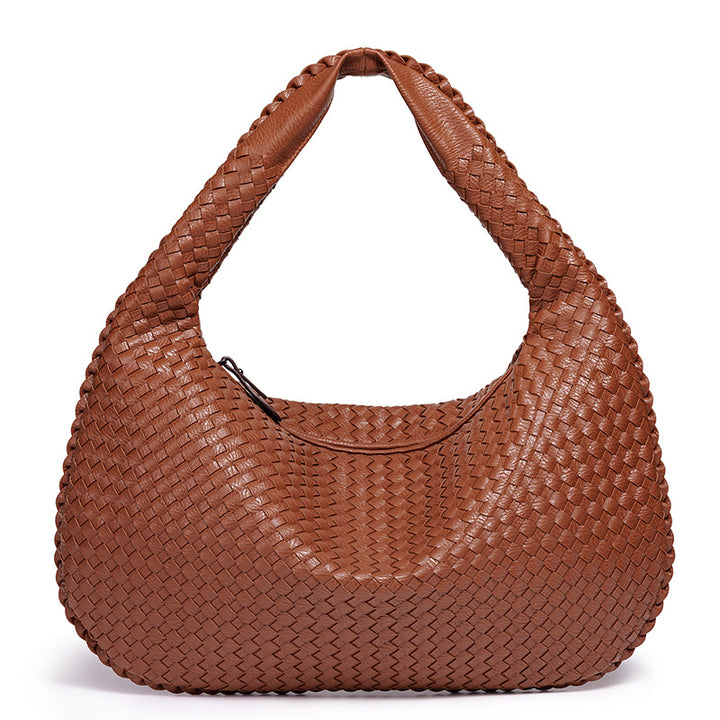 Handcrafted Woven Leather Hobo Bag Bowlift