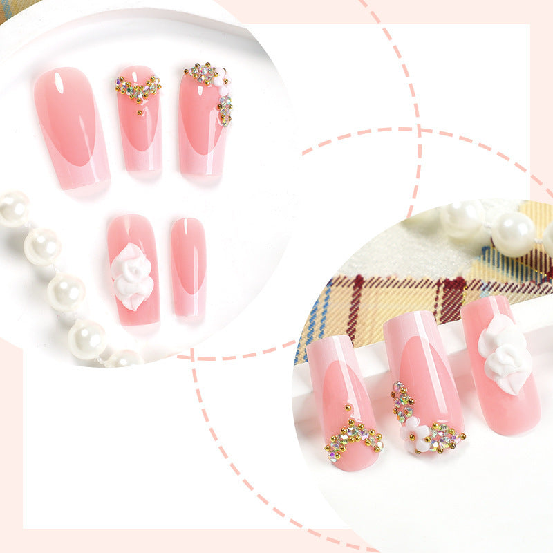 Decorative Floral Press-On Nails Bowlift