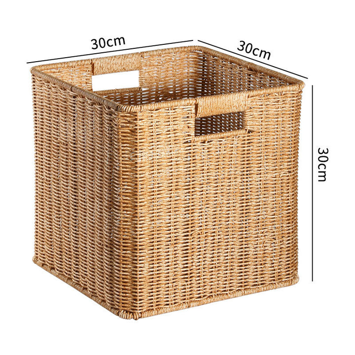 Handwoven Rustic Storage Cube Bowlift