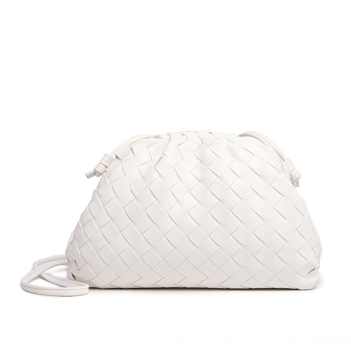 Elegant Woven Leather Bucket Bag Bowlift