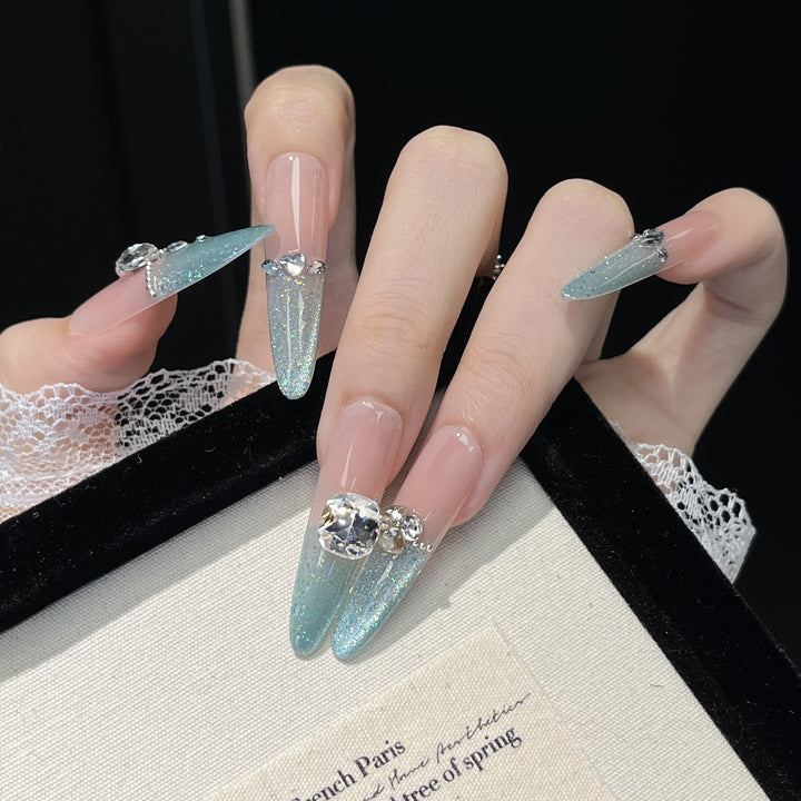 Crystal-Embellished Press-On Nail Extensions Bowlift
