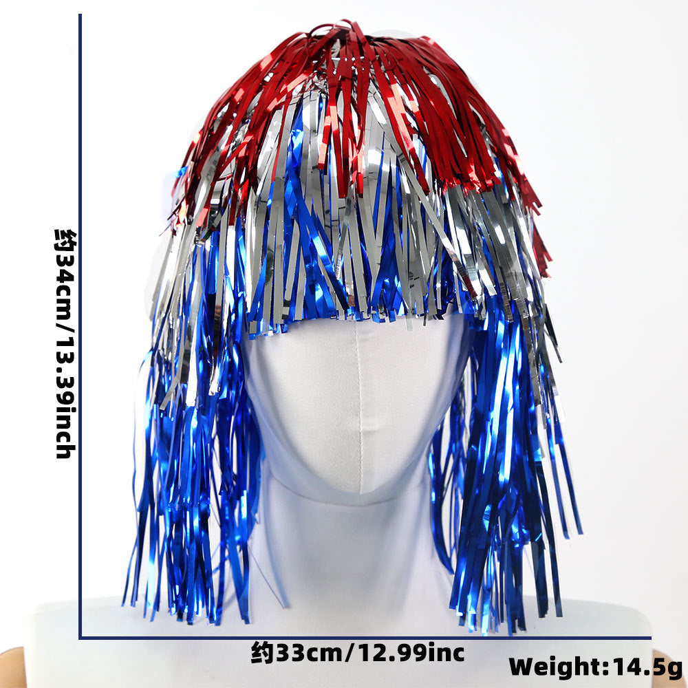 Women's nan metallic foil fringe hula skirt with elastic waistband party costume Bowlift