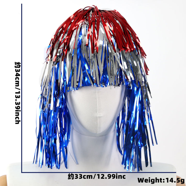 Women's nan metallic foil fringe hula skirt with elastic waistband party costume Bowlift