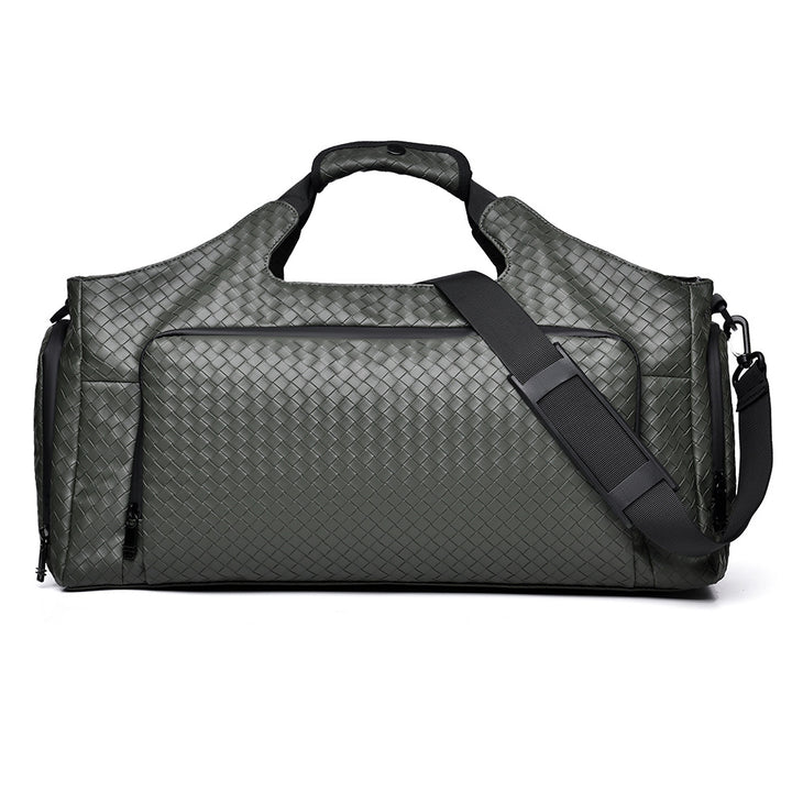 Woven Leather Travel Duffel Bag Bowlift