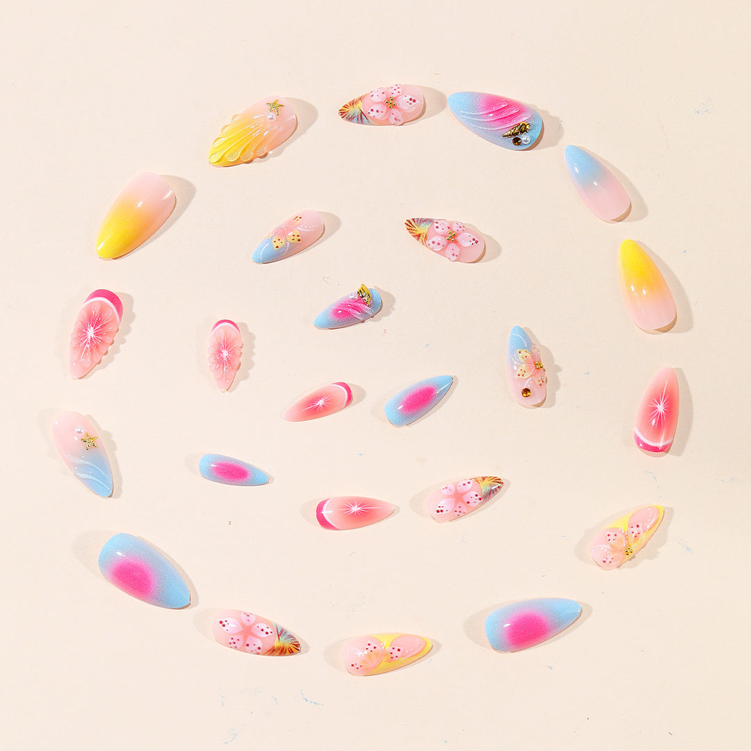 Tropical-Inspired 3D Nail Art Extensions Bowlift