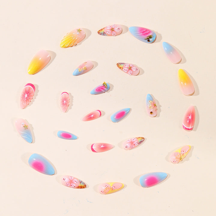Tropical-Inspired 3D Nail Art Extensions Bowlift