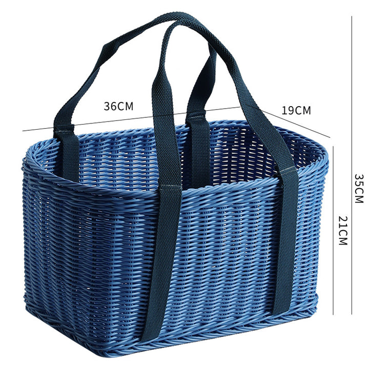 Unisex Robust braided shopping basket with comfortable fabric handles Bowlift