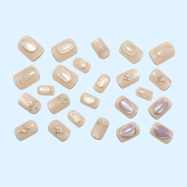 Decorative artificial nails with shimmering and glittering accents Bowlift