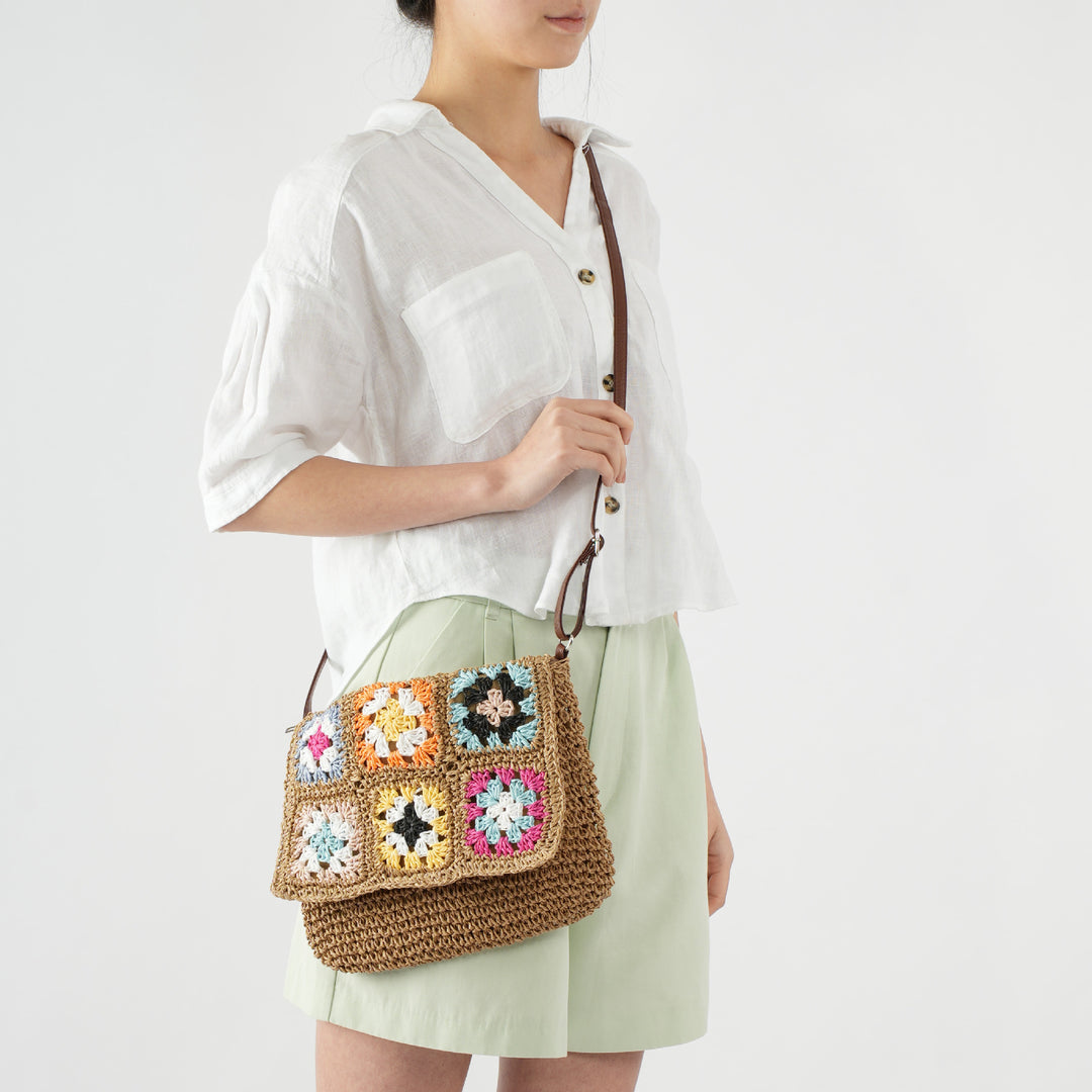 Comfortable shoulder bag with colorful hexagon pattern Bowlift