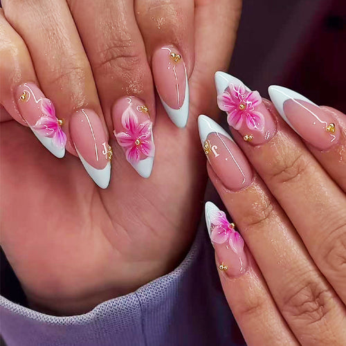 Floral Art Design Press-On Nail Set Bowlift