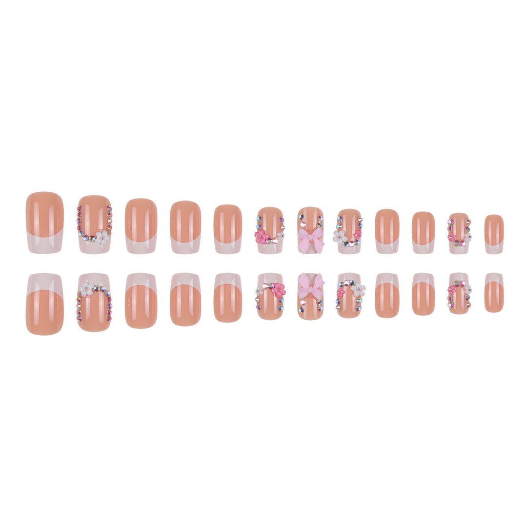 Decorative Floral-Embellished Press-On Nails Bowlift