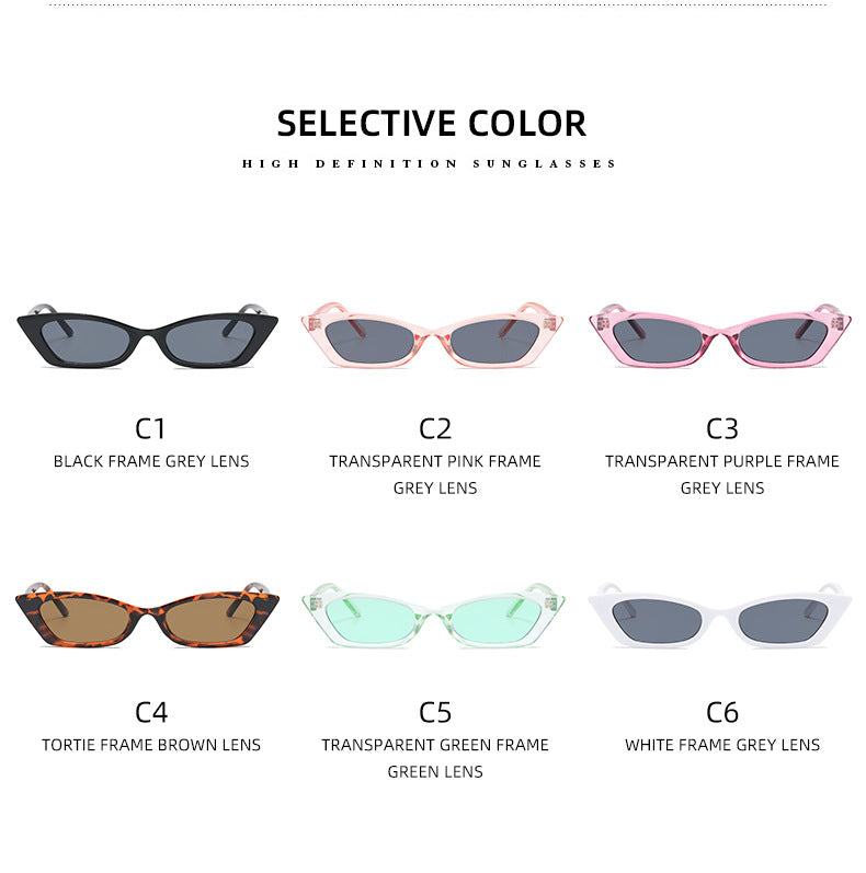 Women's fashionable cat-eye sunglasses with transparent frame Bowlift