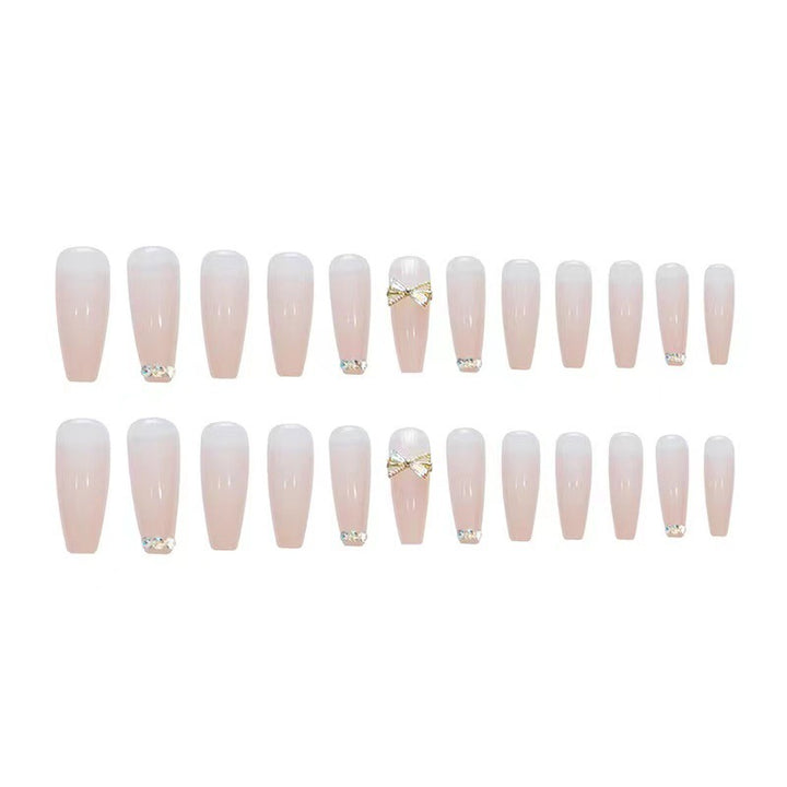 Artificial nails with elegant rhinestone embellishments Bowlift