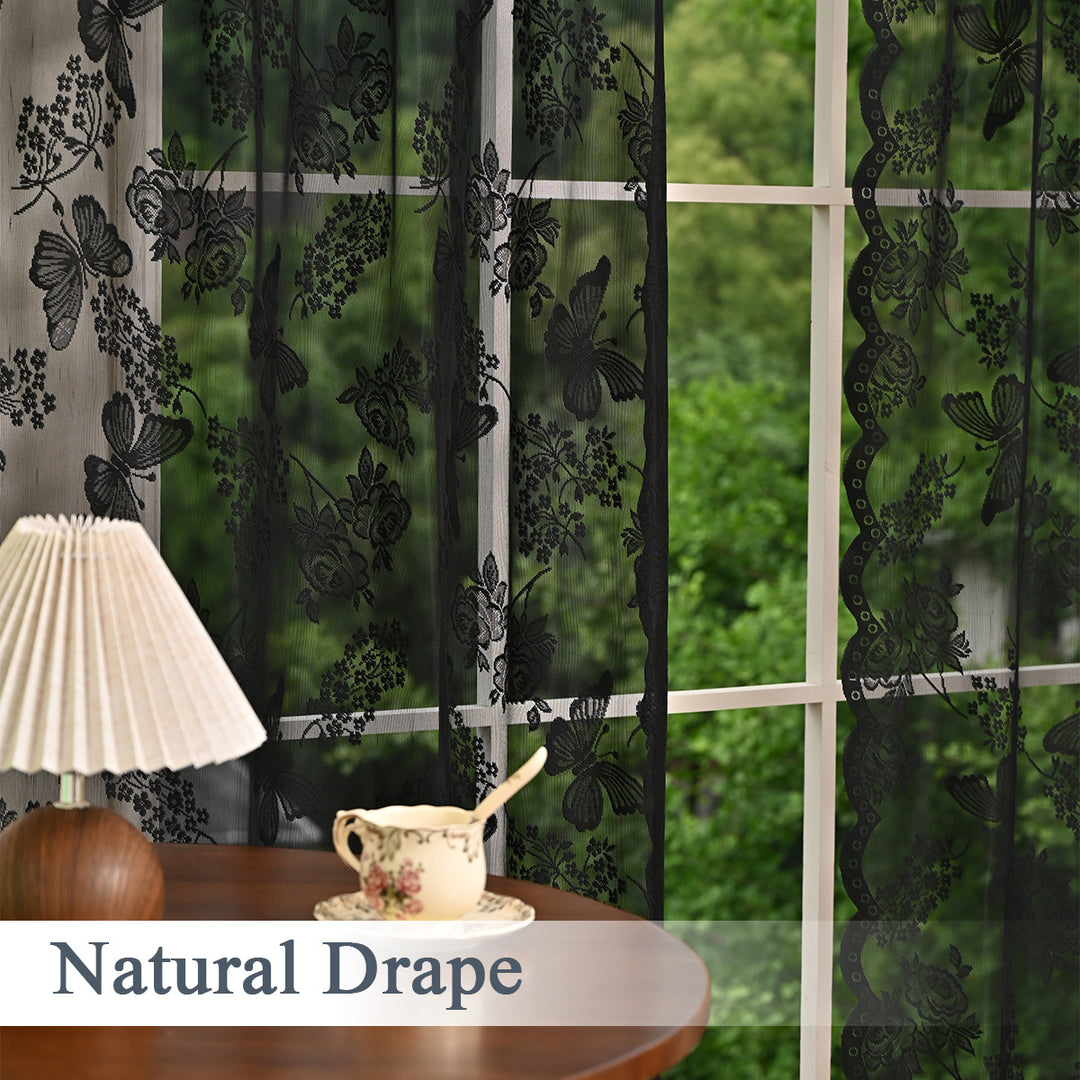 Floral Lace Window Curtain