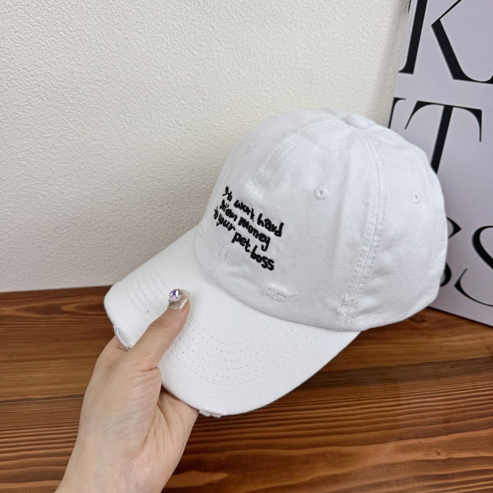 Women's Distressed Denim Statement Cap Bowlift