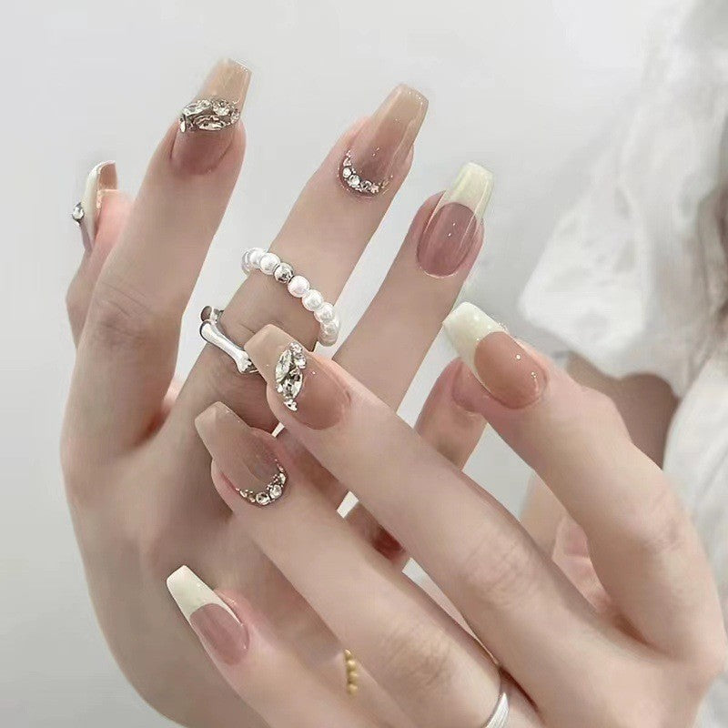 Premium Rhinestone-Embellished Press-On Nails Bowlift