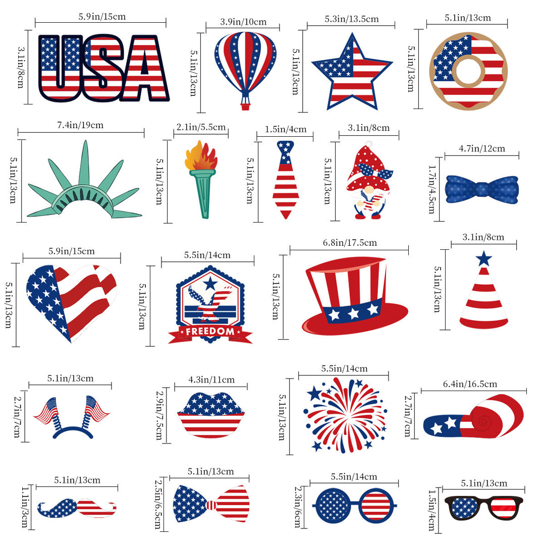Ladies Photo Prop Set for Patriotic Celebrations Bowlift