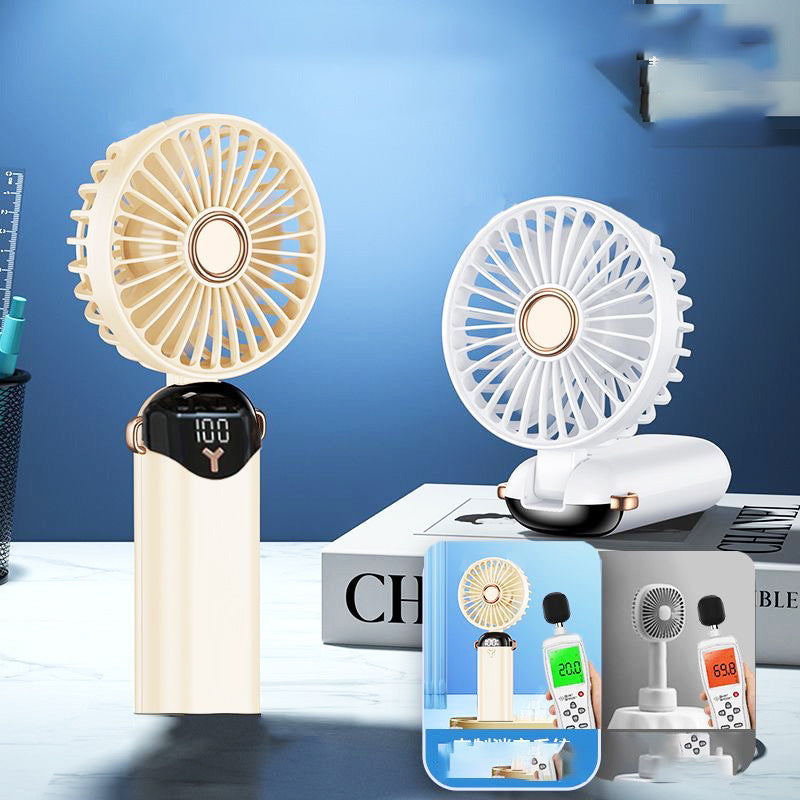 Portable Mini Hand Fan with Digital Display Bowlift