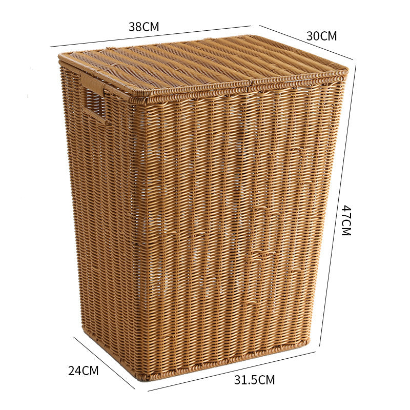 Handcrafted Rectangular Wicker Laundry Hamper Bowlift