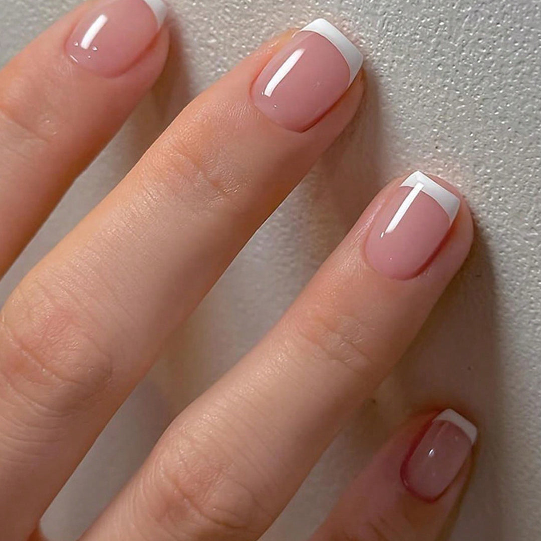 Elegant French Tip Nail Extensions Bowlift