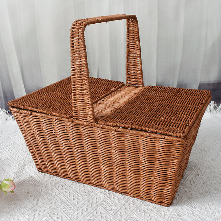 Handcrafted Woven Picnic Storage Basket Bowlift