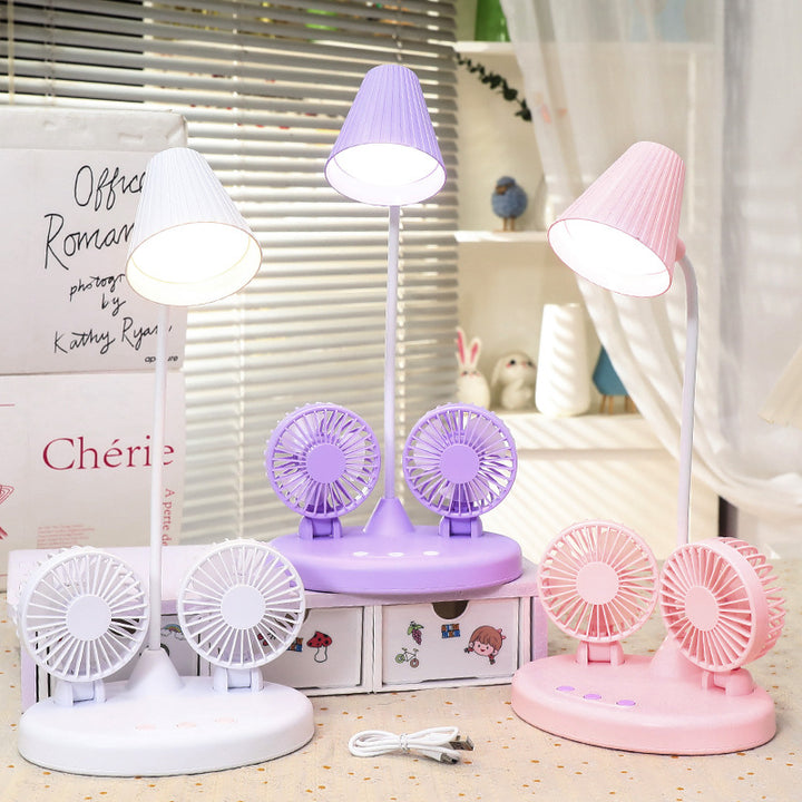 Women's multifunctional desk lamp with two integrated fans Bowlift