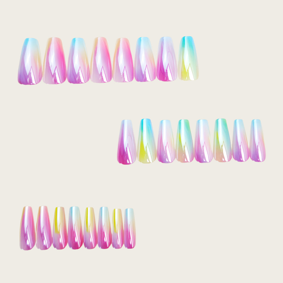 Shiny Gradient Artificial Nails Bowlift