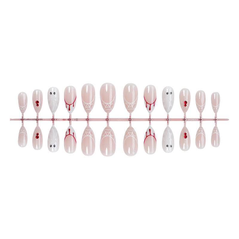 Artistic Press-On Nail Set with Halloween Inspiration Bowlift