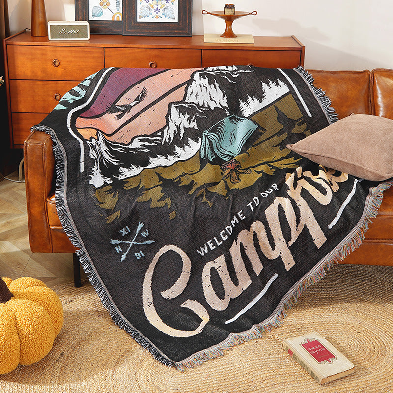 Tropical-Themed Artistic Tapestry Throw Blanket